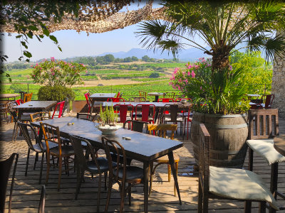 Terrasse panoramique du domaine de la Roche Buissière à Faucon