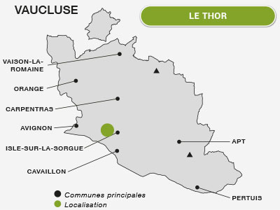 Localisation du Thor dans le Vaucluse